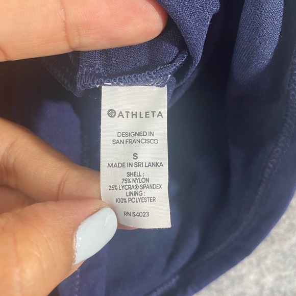 Athleta Tankini Top Small Navy Blue Mod Block Cutout Swim Tank - Picture 7 of 11